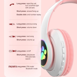 Bezdratová sluchátka CAT EAR STN-28 s mikrofonem růžová