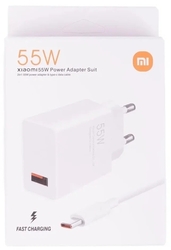 Xiaomi MDY-12-EQ originální síťová rychlonabíječka Xiaomi MDY-12-EQ + USB-C (Type-C) datový kabel v bílé barvě 5A, 55W