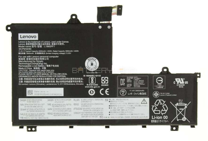Lenovo L19C3PF9 Baterie Lenovo L19M3PF9/L19L3PF8 pro Lenovo ThinkBook 14-IML/14-IIL/15-IML/15-IIL 11,1V 45Wh Li-Pol - originální